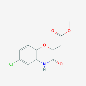 molecular formula C11H10ClNO4 B1598599 Methyl (6-chloro-3-oxo-3,4-dihydro-2H-1,4-benzoxazin-2-yl)acetate CAS No. 104662-84-2