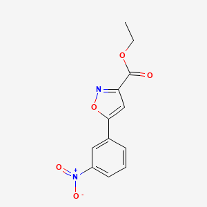 molecular formula C12H10N2O5 B1598605 Ethyl 5-(3-nitrophenyl)isoxazole-3-carboxylate CAS No. 866040-66-6