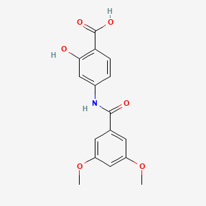 molecular formula C16H15NO6 B1598675 4-(3,5-Dimethoxybenzamido)-2-hydroxybenzoic acid CAS No. 710311-03-8