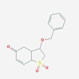 molecular formula C15H16O4S B159868 1,1-dioxo-3-phenylmethoxy-3,3a,4,7a-tetrahydro-2H-1-benzothiophen-5-one CAS No. 135138-42-0