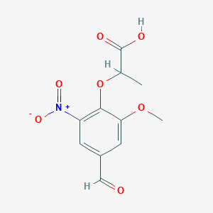 B1598684 2-(4-Formyl-2-methoxy-6-nitrophenoxy)propanoic acid CAS No. 812642-66-3