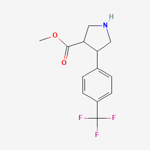 molecular formula C13H14F3NO2 B1598687 Methyl 4-[4-(trifluoromethyl)phenyl]pyrrolidine-3-carboxylate CAS No. 1022224-85-6