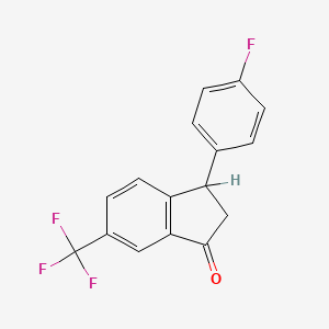 molecular formula C16H10F4O B1598761 3-(4-Fluorophenyl)-6-(trifluoromethyl)indan-1-one CAS No. 80272-38-4