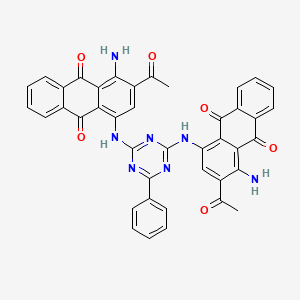 molecular formula C41H27N7O6 B1598796 9,10-Anthracenedione, 1,1'-[(6-phenyl-1,3,5-triazine-2,4-diyl)diimino]bis[3-acetyl-4-amino- CAS No. 32220-82-9