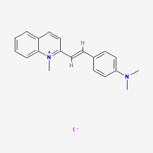 molecular formula C20H21N2+ B1598799 N,N-Dimethyl-4-(2-(1-methyl-1lambda(5)-quinolin-2-yl)vinyl)aniline CAS No. 3915-61-5