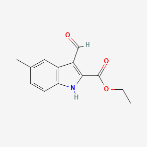 molecular formula C13H13NO3 B1598838 ethyl 3-formyl-5-methyl-1H-indole-2-carboxylate CAS No. 79652-35-0