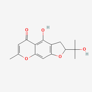 molecular formula C15H16O5 B1598853 2,3-Dihydro-4-hydroxy-2-(1-hydroxy-1-methylethyl)-7-methyl-5H-furo(3,2-g)(1)benzopyran-5-one CAS No. 492-52-4
