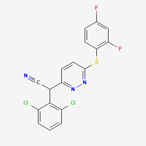 2-(2,6-Dichlorophenyl)-2-(6-((2,4-difluorophenyl)thio)pyridazin-3-yl)acetonitrile