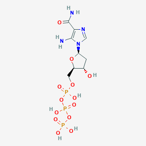 molecular formula C9H17N4O13P3 B159889 [[(2R,3S,5R)-5-(5-amino-4-carbamoylimidazol-1-yl)-3-hydroxyoxolan-2-yl]methoxy-hydroxyphosphoryl] phosphono hydrogen phosphate CAS No. 133179-57-4