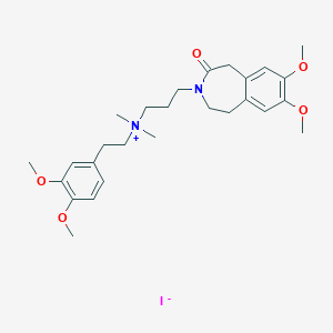 B159893 N-(2-(3,4-Dimethoxyphenyl)ethyl)-N-(1,3,4,5-tetrahydro-7,8-dimethoxy-3-benzazepin-2-on-3-yl)-N,N-dimethylammonium iodide CAS No. 125846-62-0