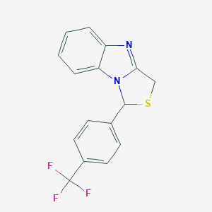 molecular formula C16H11F3N2S B159899 1H,3H-Thiazolo[3,4-a]benzimidazole, 1-[4-(trifluoromethyl)phenyl]- CAS No. 136995-02-3