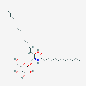 molecular formula C36H69NO8 B1599034 N-[(E,2S,3R)-3-hydroxy-1-[(2R,5S)-3,4,5-trihydroxy-6-(hydroxymethyl)oxan-2-yl]oxyoctadec-4-en-2-yl]dodecanamide CAS No. 111956-48-0