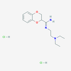 molecular formula C15H25Cl2N3O2 B159908 1,4-Benzodioxin-2-carboximidamide, N-(2-(diethylamino)ethyl)-2,3-dihydro-, dihydrochloride CAS No. 130482-62-1