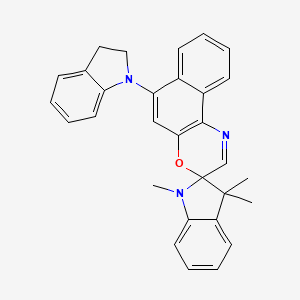 molecular formula C30H27N3O B1599082 6'-(Indolin-1-yl)-1,3,3-trimethylspiro[indoline-2,3'-naphtho[2,1-b][1,4]oxazine] CAS No. 114747-44-3