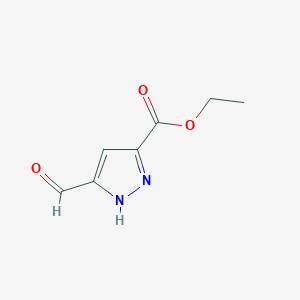 molecular formula C7H8N2O3 B1599097 Ethyl 5-formyl-1H-pyrazole-3-carboxylate CAS No. 93290-12-1