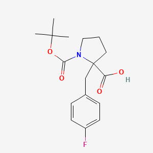 molecular formula C17H22FNO4 B1599101 Boc-alpha-(4-fluorobenzyl)-DL-proline CAS No. 351002-78-3