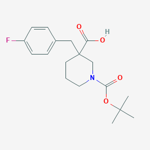molecular formula C18H24FNO4 B1599104 1-[(Tert-butyl)oxycarbonyl]-3-(4-fluorobenzyl)piperidine-3-carboxylic acid CAS No. 887344-22-1
