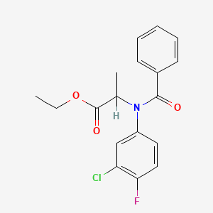 molecular formula C18H17ClFNO3 B1599208 Ethyl 2-(benzoyl-3-chloro-4-fluoroanilino)propanoate CAS No. 34029-27-1