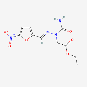 Acetic acid, (1-carbamoyl-2-(5-nitrofurfurylidene)hydrazino)-, ethyl ester