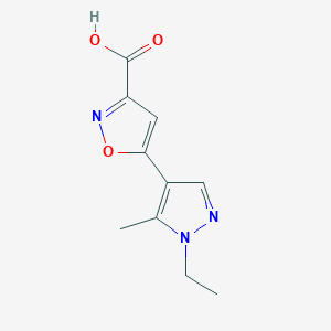 molecular formula C10H11N3O3 B1599233 5-(1-乙基-5-甲基-1H-吡唑-4-基)异恶唑-3-羧酸 CAS No. 957487-32-0