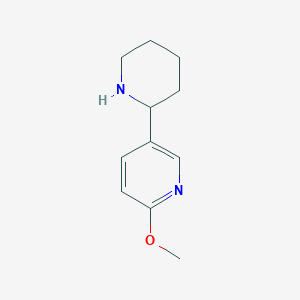 molecular formula C11H16N2O B1599293 2-Methoxy-5-(2-piperidinyl)pyridine CAS No. 526183-16-4