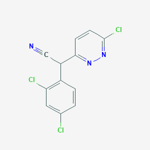 molecular formula C12H6Cl3N3 B1599312 2-(6-Chloro-3-pyridazinyl)-2-(2,4-dichlorophenyl)acetonitrile CAS No. 209412-09-9