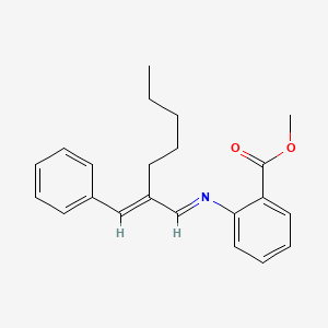 molecular formula C22H25NO2 B1599318 Benzoic acid, 2-((2-(phenylmethylene)heptylidene)amino)-, methyl ester CAS No. 68527-78-6