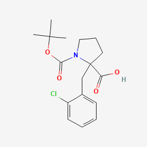 molecular formula C17H22ClNO4 B1599333 1-Boc-2-(2-chlorobenzyl)-2-pyrrolidinecarboxylic acid CAS No. 351002-86-3
