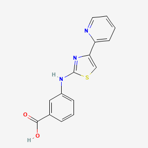 molecular formula C15H10N3O2S- B1599353 3-(4-Pyridin-2-yl-thiazol-2-ylamino)-benzoic acid CAS No. 315702-87-5