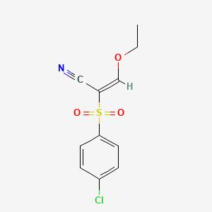 molecular formula C11H10ClNO3S B1599358 2-((4-Chlorophenyl)sulfonyl)-3-ethoxyprop-2-enenitrile CAS No. 32083-27-5