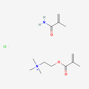 molecular formula C13H25ClN2O3 B1599394 Ethanaminium, N,N,N-trimethyl-2-((2-methyl-1-oxo-2-propenyl)oxy)-, chloride, polymer with 2-methyl-2-propenamide CAS No. 67504-24-9