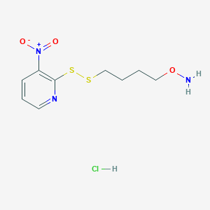 molecular formula C9H14ClN3O3S2 B159943 2-((4-(Aminooxy)butyl)dithio)-3-nitropyridine monohydrochloride CAS No. 126218-45-9