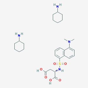 molecular formula C22H31N3O6S B1599438 Dansyl-L-aspartic acid bis(cyclohexylammonium) salt CAS No. 53332-29-9