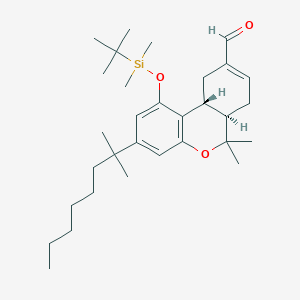 molecular formula C31H50O3Si B159944 (6AR,10AR)-1-(Tert-butyl-dimethyl-silanyloxy)-3-(1,1-dimethyl-heptyl)-6,6-dimethyl-6A,7,10,10A-tetrahydro-6H-benzo[C]chromene-9-carbaldehyde CAS No. 137945-57-4