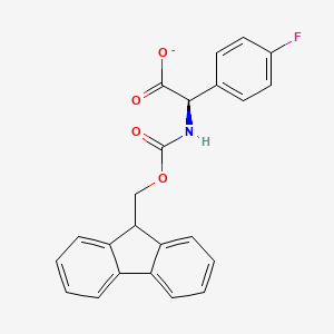 molecular formula C23H17FNO4- B1599483 (2R)-({[(9H-Fluoren-9-yl)methoxy]carbonyl}amino)(4-fluorophenyl)acetate CAS No. 374791-03-4