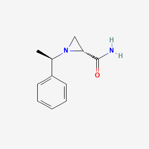 molecular formula C11H14N2O B1599486 (2R)-1-[(1R)-1-phenylethyl]aziridine-2-carboxamide CAS No. 75985-52-3