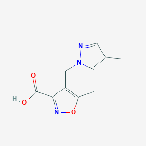 molecular formula C10H11N3O3 B1599507 5-甲基-4-[(4-甲基-1H-吡唑-1-基)甲基]异恶唑-3-甲酸 CAS No. 956628-37-8