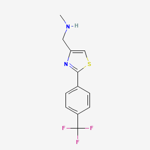 molecular formula C12H11F3N2S B1599526 N-methyl-1-[2-[4-(trifluoromethyl)phenyl]-1,3-thiazol-4-yl]methanamine CAS No. 857284-26-5