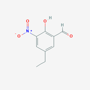 molecular formula C9H9NO4 B1599530 5-Ethyl-2-hydroxy-3-nitro-benzaldehyde CAS No. 90564-23-1