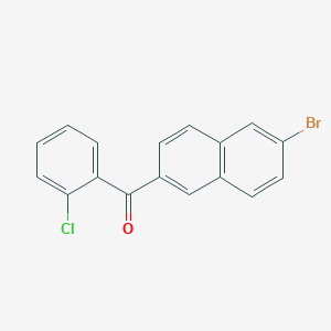 molecular formula C17H10BrClO B1599591 6-Bromo-2-(2-chlorobenzoyl)naphthalene CAS No. 216144-73-9