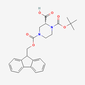 molecular formula C25H28N2O6 B1599594 (R)-1-N-Boc-4-N-Fmoc-2-Piperazine carboxylic acid CAS No. 209593-18-0