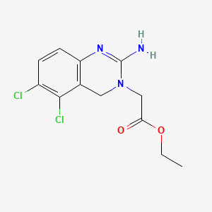molecular formula C12H13Cl2N3O2 B1599602 2-amino-5,6-dichloro-3(4H)-Quinazolineacetic acid ethyl ester CAS No. 742010-46-4