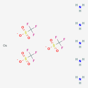 molecular formula C2H10F6N5O6OsS2+ B1599638 Pentaammine(trifluoromethanesulfonato)osmium(III) triflate CAS No. 83781-30-0