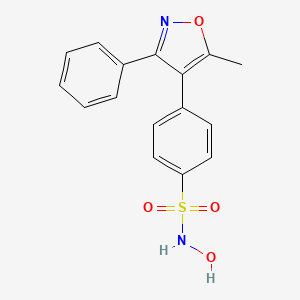 molecular formula C16H14N2O4S B1599660 Benzenesulfonamide, N-hydroxy-4-(5-methyl-3-phenyl-4-isoxazolyl)- CAS No. 501093-49-8