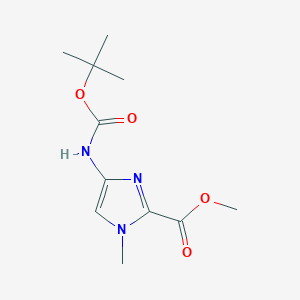 molecular formula C11H17N3O4 B1599669 Methyl 4-(tert-butoxycarbonylamino)-1-methyl-1H-imidazole-2-carboxylate CAS No. 500701-36-0
