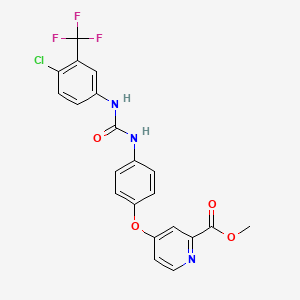 molecular formula C21H15ClF3N3O4 B1599706 Methyl 4-(4-(3-(4-chloro-3-(trifluoromethyl)phenyl)ureido)phenoxy)picolinate CAS No. 573673-43-5