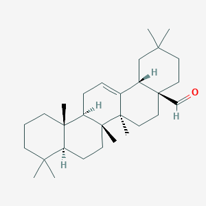 molecular formula C30H48O B159972 (4As,6aR,6aS,6bR,8aS,12aS,14bS)-2,2,6a,6b,9,9,12a-heptamethyl-1,3,4,5,6,6a,7,8,8a,10,11,12,13,14b-tetradecahydropicene-4a-carbaldehyde CAS No. 10070-76-5