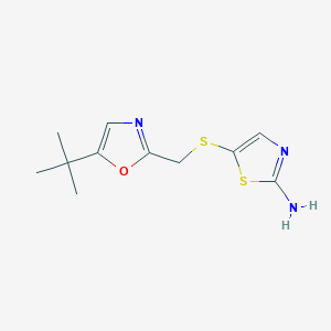 molecular formula C11H15N3OS2 B1599739 5-(((5-(tert-Butyl)oxazol-2-yl)methyl)thio)thiazol-2-amine CAS No. 224436-97-9