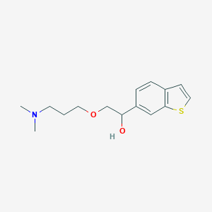 molecular formula C15H21NO2S B159975 alpha-((3-(Dimethylamino)propoxy)methyl)benzo(b)thiophene-6-methanol CAS No. 131965-14-5
