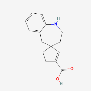 molecular formula C15H17NO2 B1599778 1,2,3,5-Tetrahydrospiro[benzo[b]azepine-4,1-cyclopent[2]ene]-3'-carboxylic acid CAS No. 813426-13-0